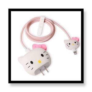 (New in package)Hello Kitty Pink and White Cable Protector Set